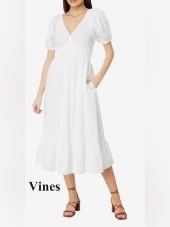 Vineyard Vines Dresses & Skirts - Vineyard Vines White Puff Sleeve Midi Dress